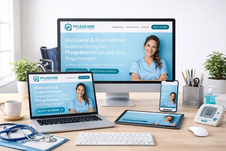 Website für Pflege Referenzbild