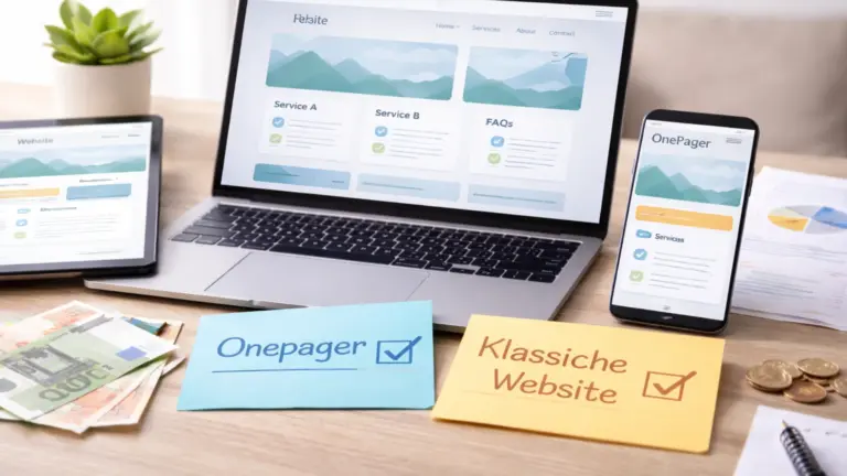 Onepager oder klassische Website? Welche Lösung für kleine Unternehmen sinnvoller ist