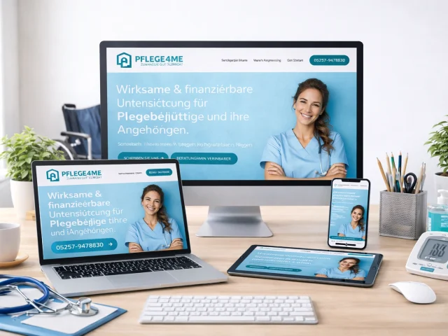 Website für Pflege Referenzbild